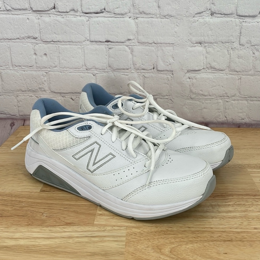 New Balance Bright White Lace Up Walking Sneakers Rollbar Non Marking White Sole